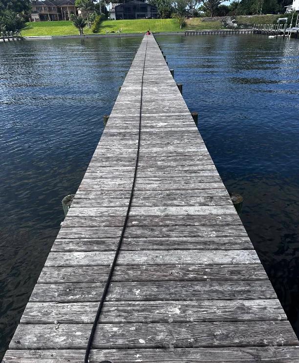 Dock before pressure cleaning